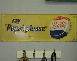 31X12 1956 EM. PEPSI SIGN W/CAP 