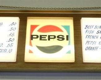 54X20 PEPSI LIGHTED MENU SIGN 