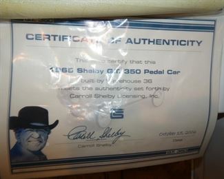 VIEW 6 W/CARROLL SHELBY CERTIFICATE 