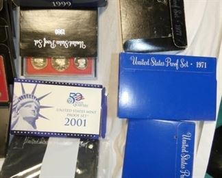 PROOF SETS-1997,1980,1999, 2001 
