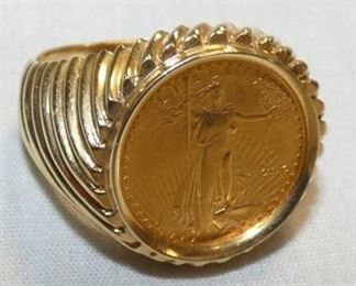 VIEW 2 $5 GOLD COIN RING 