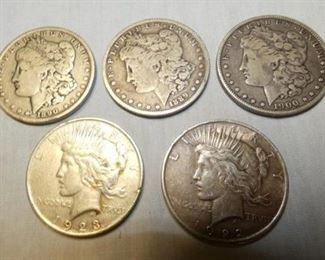 MORGAN & PEACE SILVER DOLLARS 
