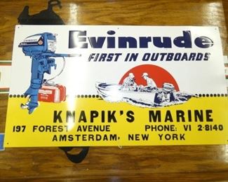25X14 EMB. EVINRUDE SIGN 
