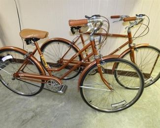 MATCHING HUFFY 3 SPEED SARATOGO BIKES 