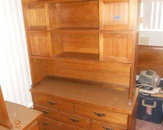 Hard Rock Maple Dresser with Hutch Top