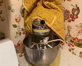 Vintage KitchenAid mixer with cover