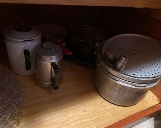 Vintage percolators, pots, more