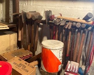 Sledge hammers, axes, more