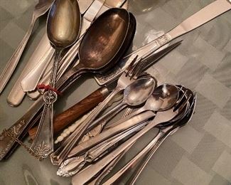 Silver plate and stainless flatware