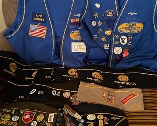 Military hats and pins