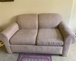 #58	LOVESEAT - CREAM 30"l x 66"W x 36"D	fair condition                                                                $36.00
