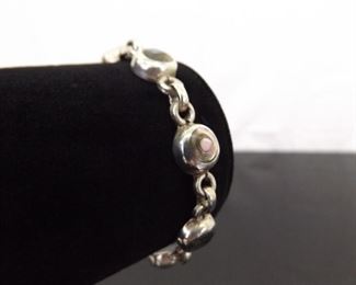 .925 Sterling Silver Inlayed Abalone Bracelet
