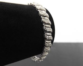 .925 Sterling Silver Diamond Accented Bracelet
