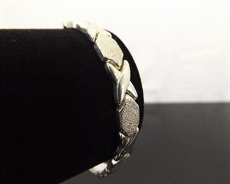 .925 Sterling Silver Heavy Hugs and Kisses Bracelet
