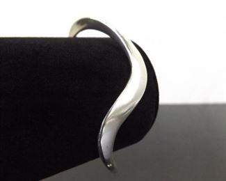 .925 Sterling Silver Heavy Open Cuff Bracelet
