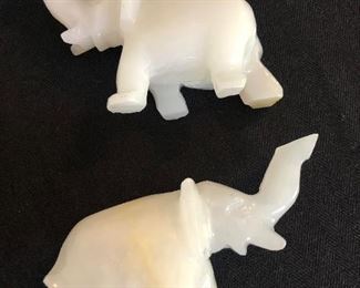 Alabaster Elephant Figurines 