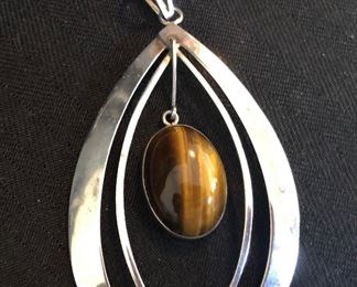 Sterling Tiger Eye Pendant 
