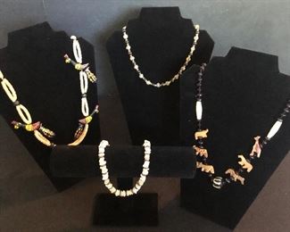 Wood & Stone Necklaces 