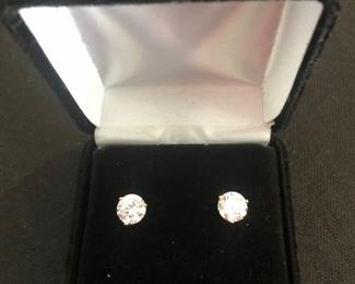 Sterling CZ Stud Earrings 