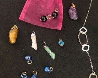Genuine Stone Pendants & Glass Charms 