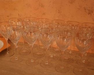 Vintage Rogaska  Gold Rim Wine Glasses