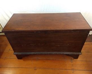 Large Dark Brown Blanket Chest with Hinged Top