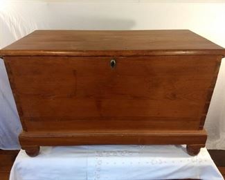 Large Light Brown Wooden Chest