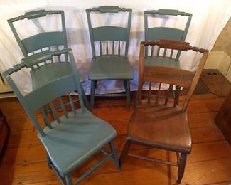 5 hitchcock chairs