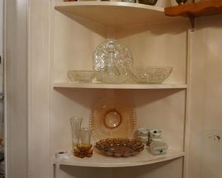 tea pots, brass, glassware