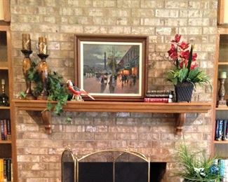 Mantel decor; Cortez art