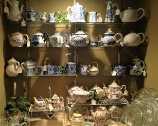 Blue and white teapots and more teapots