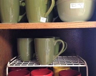 Green and red dishes