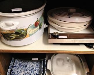 Crock pot; Corning Ware