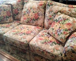 3-cushion floral sofa