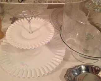 2-tier server; cake plate and cover