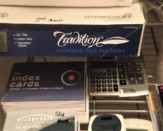 Copy paper; calculators