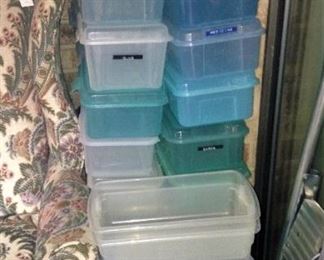 Small plastic organizing tubs