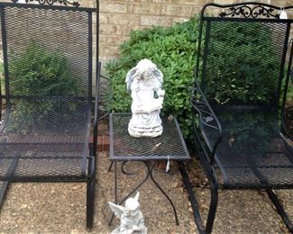 A pair of spring chairs; garden angels