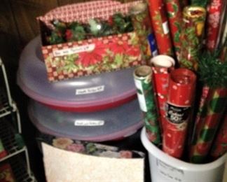 Wrapping and ornament storage bins
