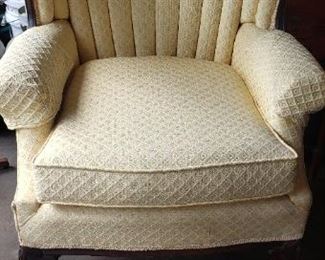 Upholstered Wing Chair in a soft Buttery Yellow