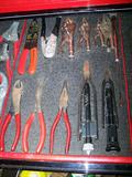 2nd Drawer
Middle area
Blue Point Stripper and other blue point
Vice Grips
Snap On Plyers and Snips
