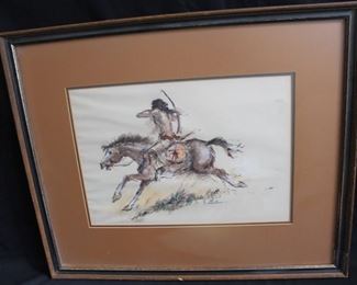 Arthur Boos Oil Pastel "Indian on Horse" $185

***Please note: California sales tax will be charged on all purchases unless you have a valid California resale certificate on file with us.***