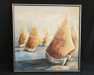 Lin Delaney framed original painting, “Mystery Sail, ‘79”, 31” w x 31” h - $85
***Please note: California sales tax will be charged on all purchases unless you have a valid California resale certificate on file with us.***