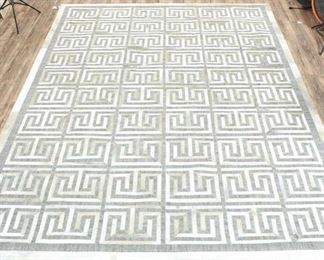 9.5X13.5' Hand Stitch Hide Berlin Silver/Ivory Area Rug