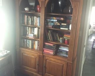 VERY NICE DOUBLE BOOKCASE CABINET