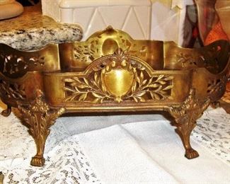 CASTILIAN IMPORTS - HEAVILY CHASED BRASS FOOTED TRAY - JAW DROPPER!
