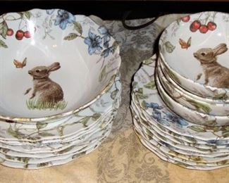 PIER 1 - NEW, A DELIGHTFUL SET "SOFIE THE BUNNY"  PLATTER IS ALSO AVAILABLE (NOT SHOWN)