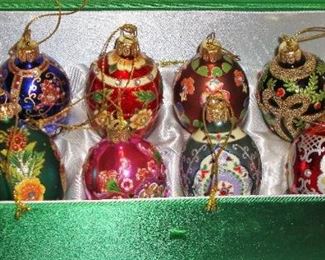 JONA RIVERS "NEW IN BOX" RUSSIAN INSPIRED EGG COLLECTION. ABSOLUTELY STUNNING! WE HAVE 3 SETS, ALL DIFFERENT.