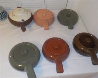 All of these vintage pottery items have matching lids!!