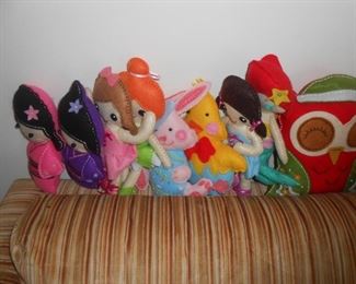 Stuffed felt toys (in the basement are many kits of the same)